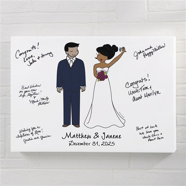 Personalized Canvas Wedding Guest Book - Wedding Couple by philoSophie's - 32851