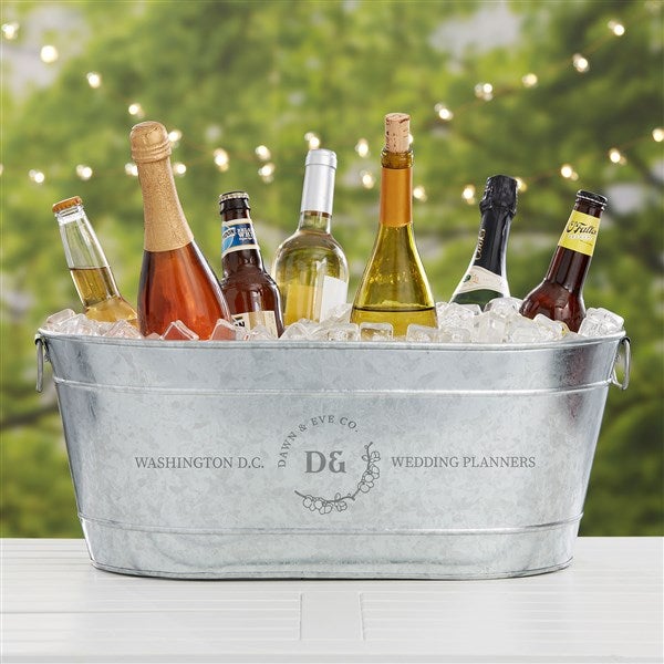 Personalized Logo Galvanized Beverage Tub  - 32867