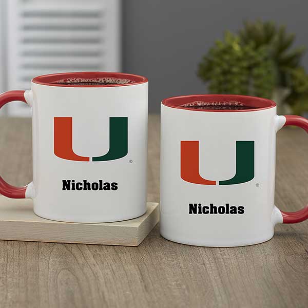 NCAA Miami Hurricanes Personalized Coffee Mugs - 33030