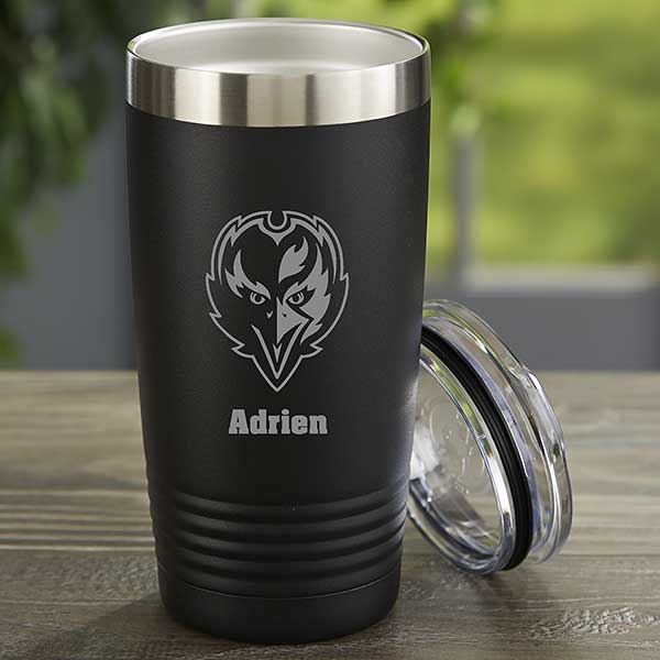 Baltimore Ravens Personalized 30oz. Laser Etched Black Tumbler