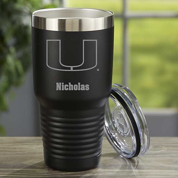 NCAA Miami Hurricanes Personalized Stainless Steel Tumblers - 33143