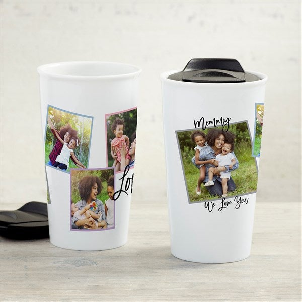 Love Photo Collage For Her Personalized Ceramic Travel Mug  - 33173