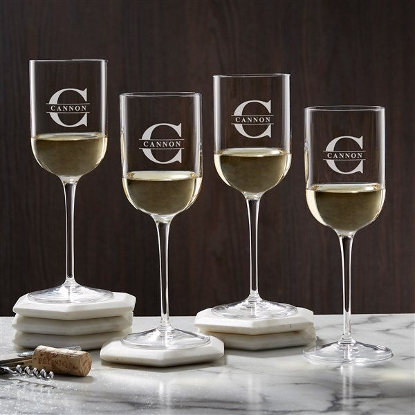 Lavish Last Name Personalized Luigi Bormioli Sublime 9.5oz White Wine Glass