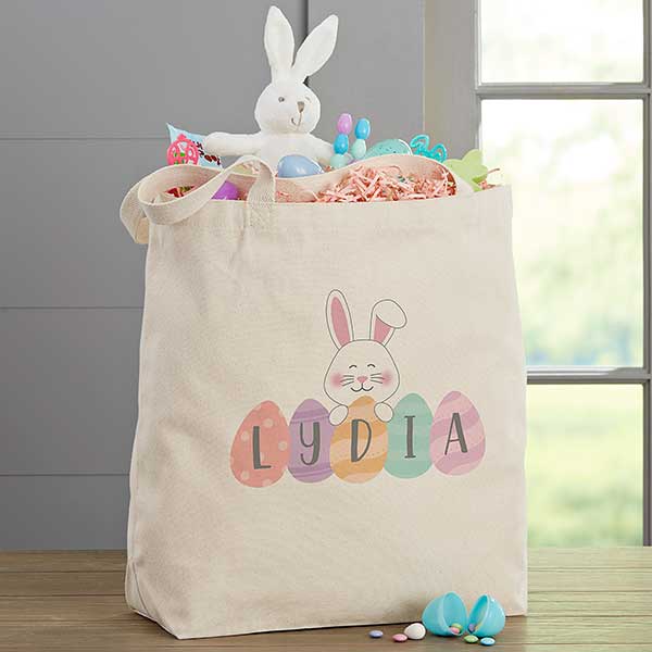 Happy Easter Eggs Personalized Tote Bag