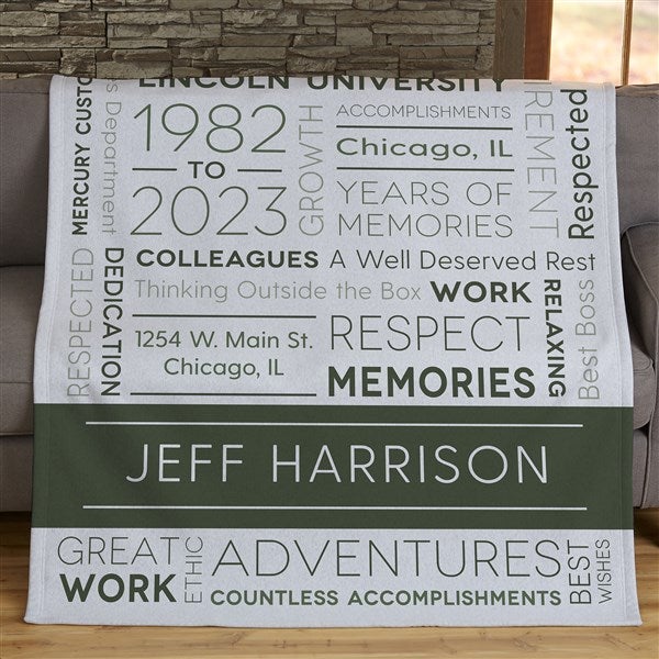 Retirement Memories Personalized Blankets - 33362