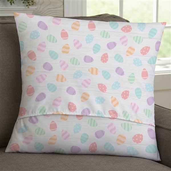 Happy Easter Eggs Personalized Easter Throw Pillows