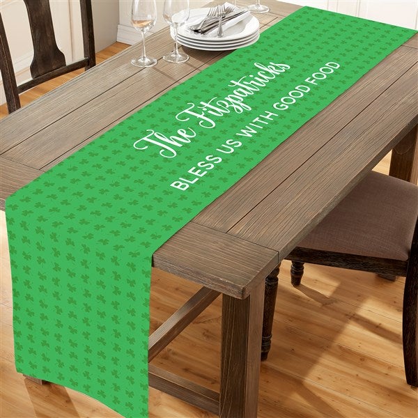 St. Patrick's Party Irish Custom Family Name Personalized Table Runner