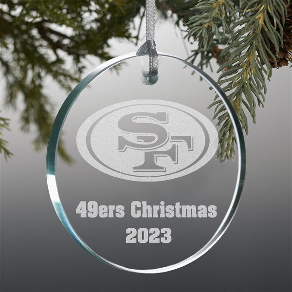 NFL San Francisco 49ers Personalized Glass Ornaments