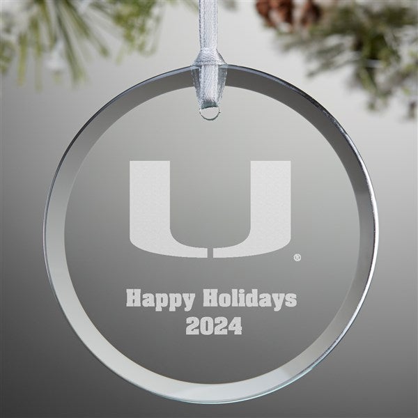 NCAA Miami Hurricanes Personalized Glass Ornaments - 33834