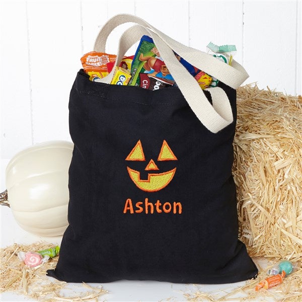 Jack-o'-Lantern Embroidered Halloween Treat Bag - 33929