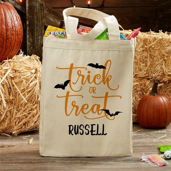 Trick-or-Treating Halloween Customized Tote Bags - Logo Tote Bags