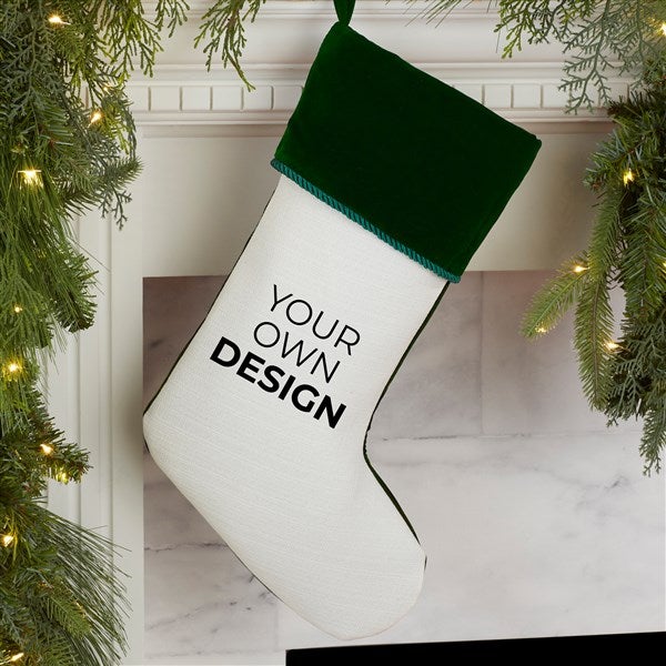 Design Your Own Personalized Green Cuff Christmas Stocking  - 34060