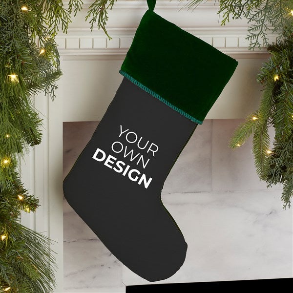 Design Your Own Personalized Green Cuff Christmas Stocking  - 34060