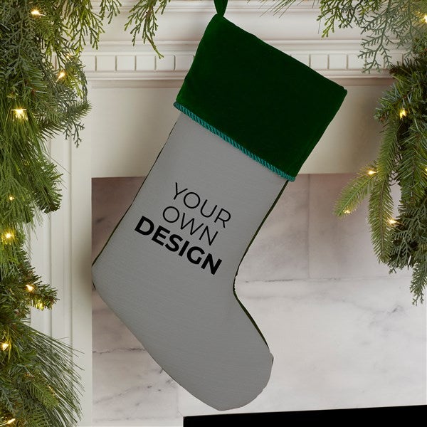 Design Your Own Personalized Green Cuff Christmas Stocking  - 34060