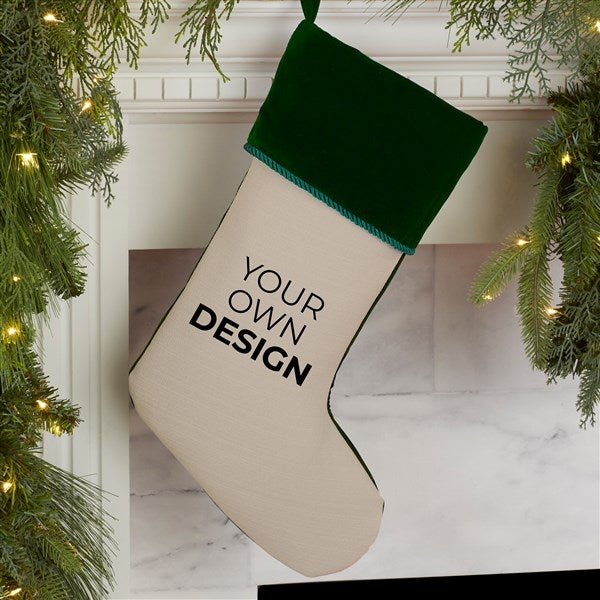 Design Your Own Personalized Green Cuff Christmas Stocking  - 34060