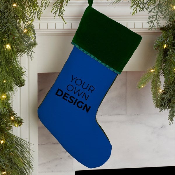 Design Your Own Personalized Green Cuff Christmas Stocking  - 34060