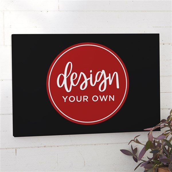 Design Your Own Personalized Horizontal 16 x 24 Canvas Print- Black