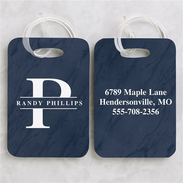 Monogram Metal Luggage Tags Set of 2 in Your Choice of Colors Travel Gift  both Sides Engraved Personalized Luggage Tags