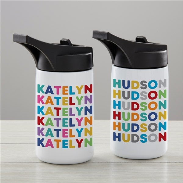 Vibrant Name Personalized Insulated Water Bottles for Kids