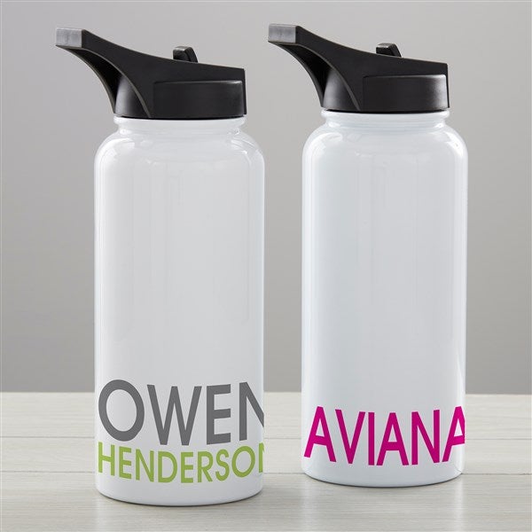 Bold Name Personalized Double-Wall Vacuum Insulated Water Bottles - 34255