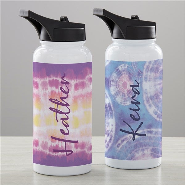 Tie Dye 40oz Water Bottles with Handle and Straw Lid