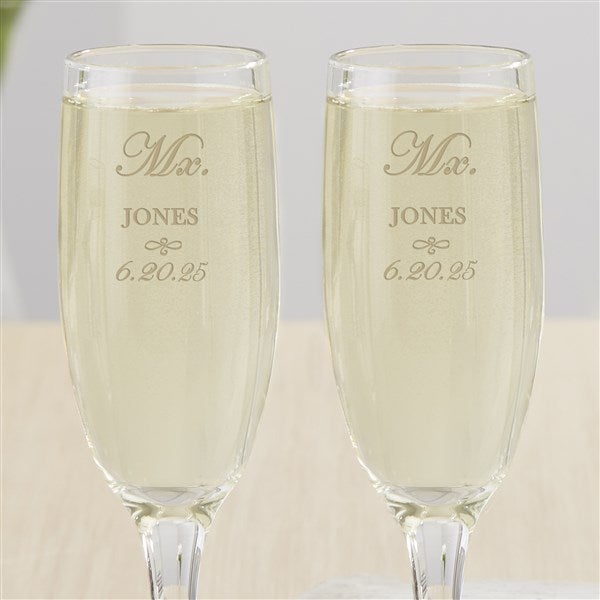 Mx. Title Personalized Champagne Flute Set  - 34286