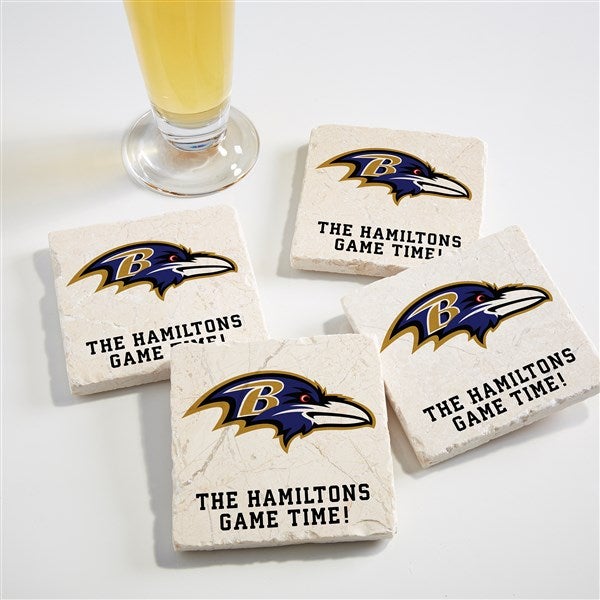 NFL Baltimore Ravens Personalized Tumbled Stone Coaster Set  - 34608