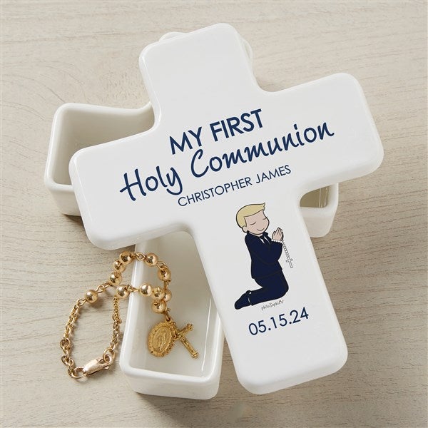 Communion Boy philoSophie's Personalized Cross Box - 35054