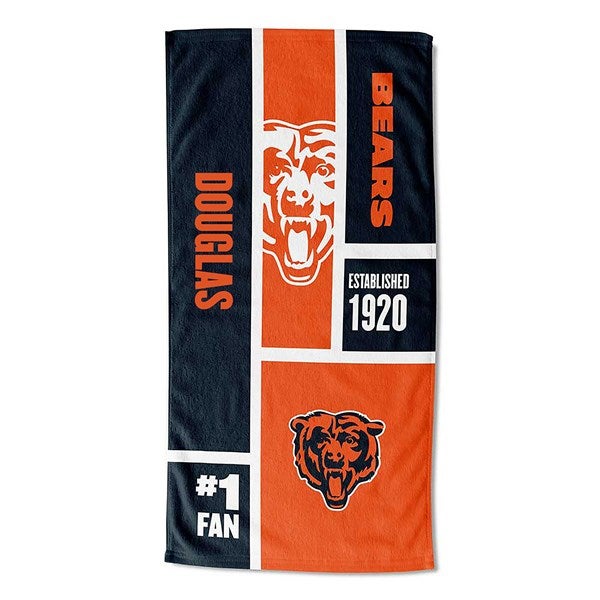 Chicago Bears NFL Personalized Beach Towel