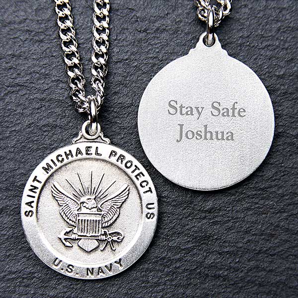 St michael deals navy pendant