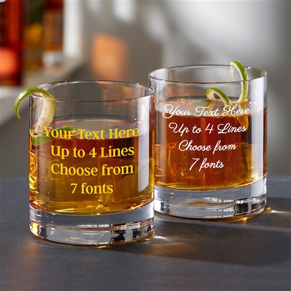 12 Personalized Whiskey Glasses, 14 Oz. Custom Printed Double Old