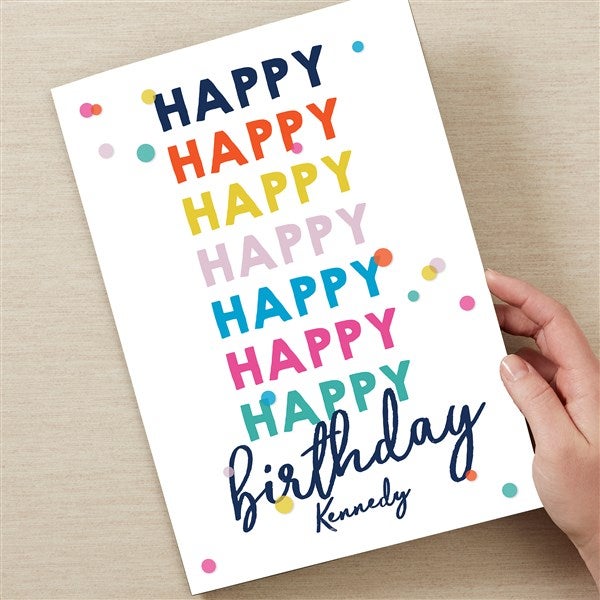 Happy Happy Birthday Personalized Oversized Birthday Card - 35611