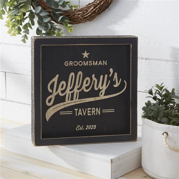 Groomsman Brewing Co. Personalized Black Wood Frame Wall Art - 35631