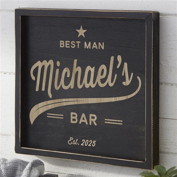 Groomsman Brewing Co. Personalized Black Wood Frame Wall Art - 35631