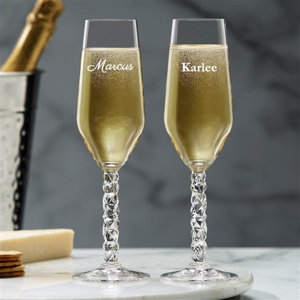 Orrefors Carat Personalized Classic Celebrations Champagne Flutes