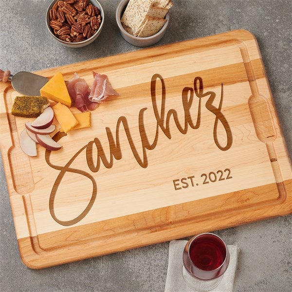 Last Name Cutting / Charcuterie Cutting Board with Handle – Signs by Caitlin