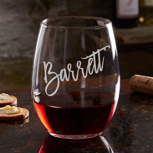 Luigi Bormioli Lavish Last Name Engraved Wine Glasses