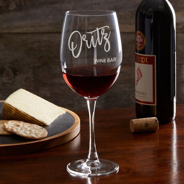 Bold Family Name Personalized Wine Glasses - 35939