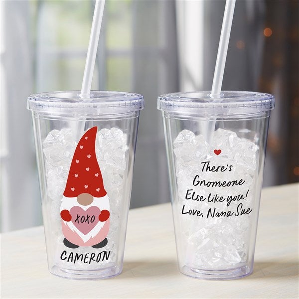 Gnome Personalized Valentine's Day Insulated Acrylic Tumbler - 36076