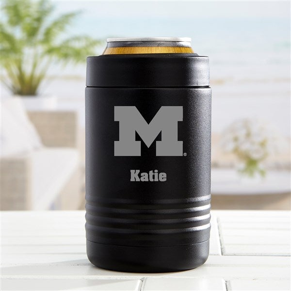 White Michigan Wolverines 12oz. Personalized Slim Can Holder