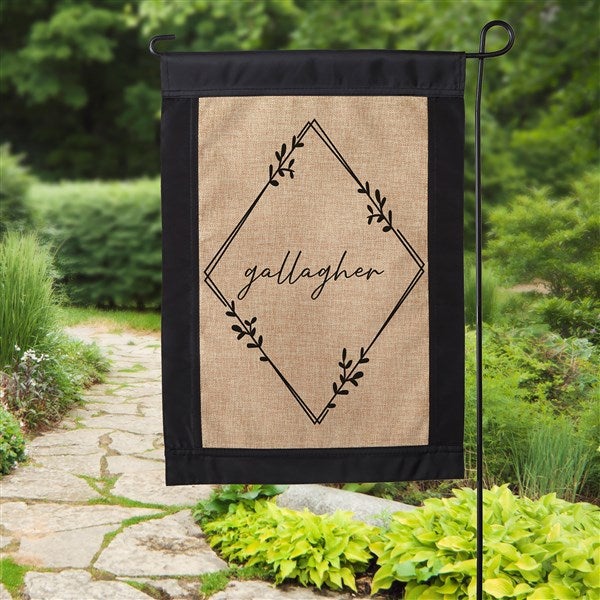 Modern Diamond Personalized Burlap Garden Flag  - 36242