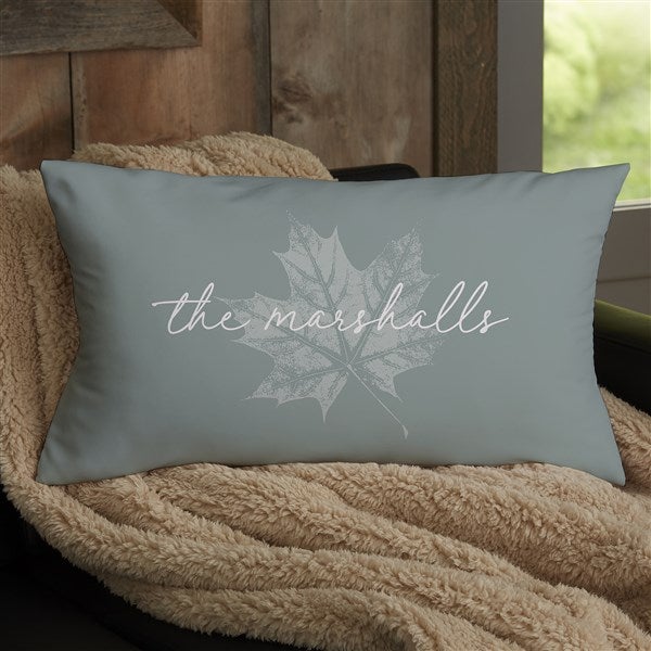 Personalized Throw Pillow - Stamped Leaves - 36359