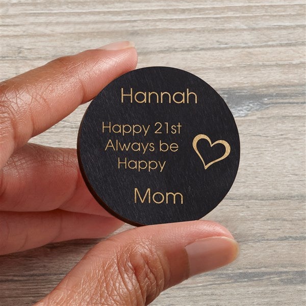 Lovely Lady Personalized Wood Pocket Token  - 36473