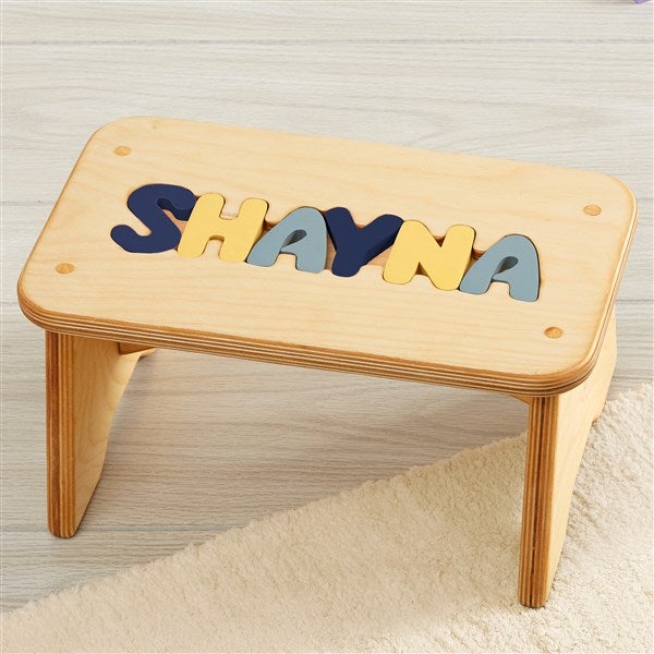 Children's step stool name puzzle hot sale