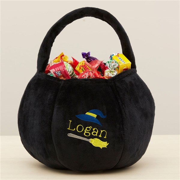 Witch Embroidered Plush Halloween Treat Bag  - 36763