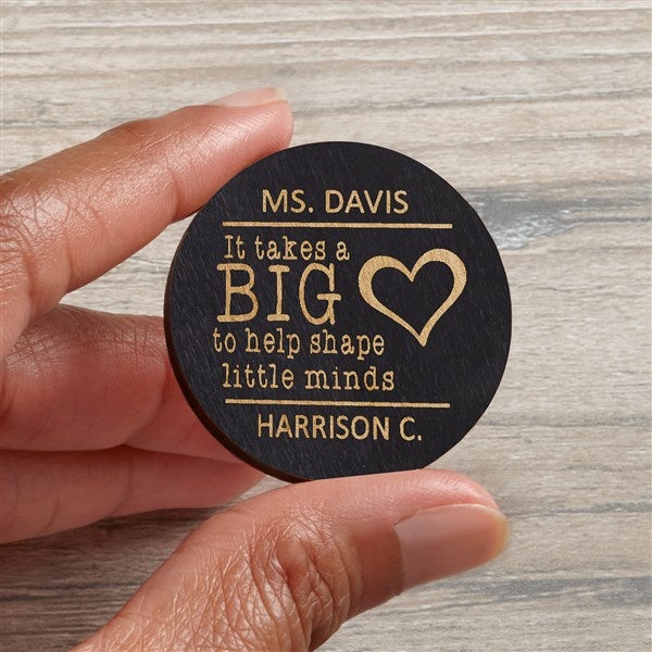 A Teacher's Heart Personalized Wood Pocket Token  - 36833