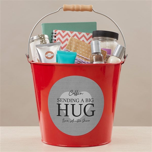 Sending Hugs Personalized Metal Gift Buckets - 36918