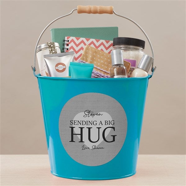 Sending Hugs Personalized Metal Gift Buckets - 36918