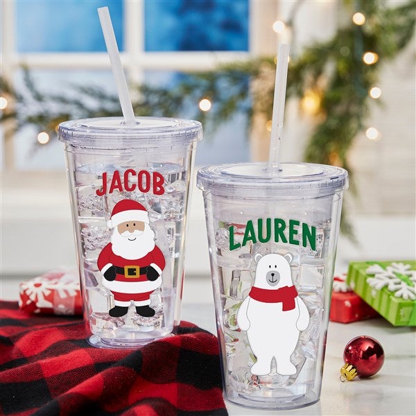 Santa and Friends Personalized 17 oz. Insulated Acrylic Tumbler