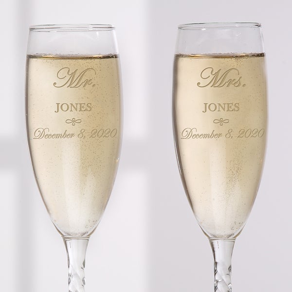 printed champagne flutes